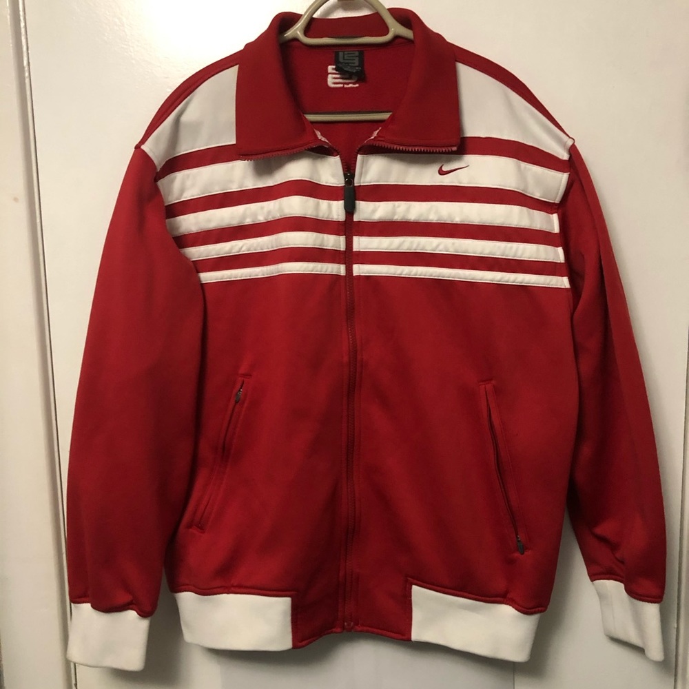 NIKE✔️RED FULL ZIP SWOOSH TRACK JACKET MEDIUM